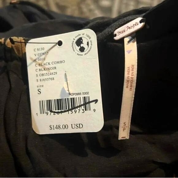 NWT Free People Linda Lou Black Floral Poplin Maxi Dress, SMALL - Picture 5 of 6